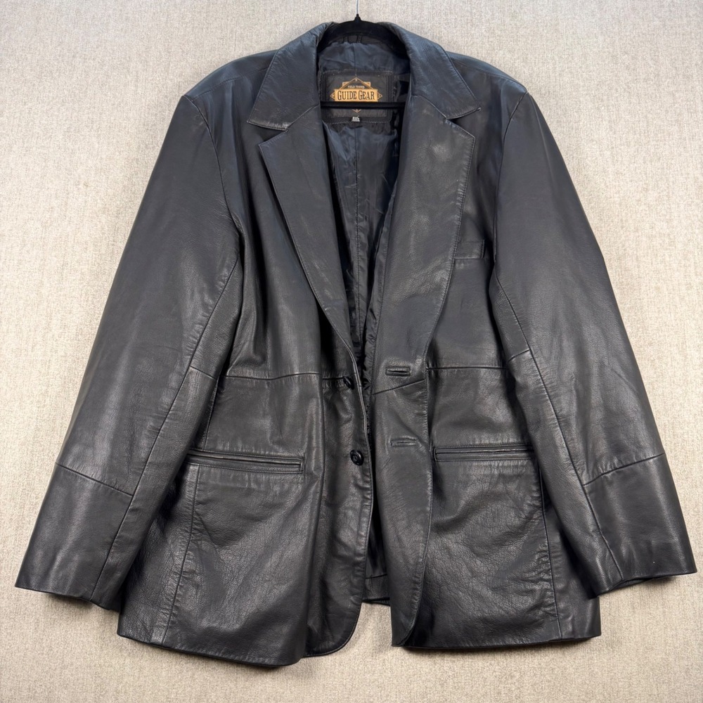 Guide Gear Leather Blazer Mens 2XL Black Concealed Carry Pocket Jacket